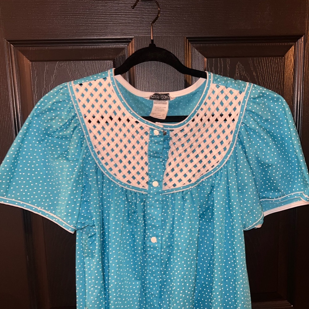 Corey Blue Polka Dot Top
